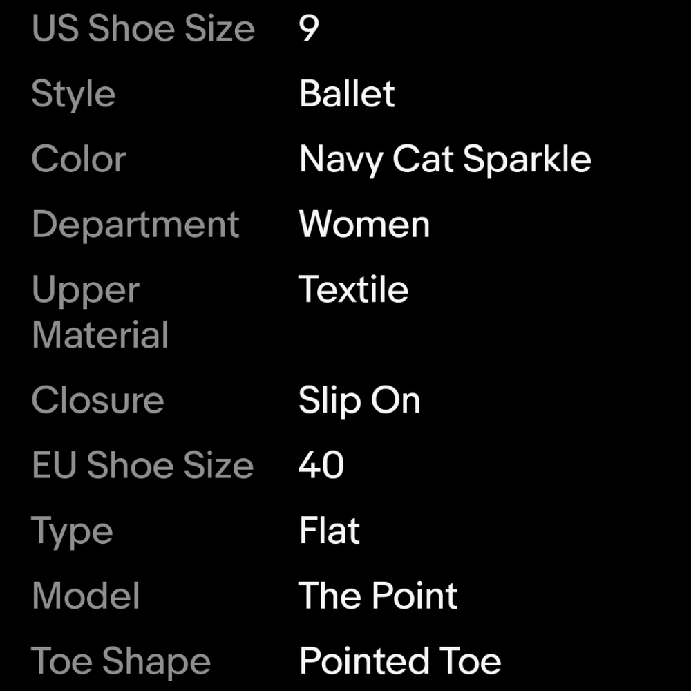Rothy's Navy Sparkle Ballet Flats The Point Ballet Flats  9 40 HTF! - Picture 13 of 13